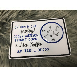 Stickdatei ITH - MugRug Geek "Nicht süchtig - 3 Liter Kaffee"